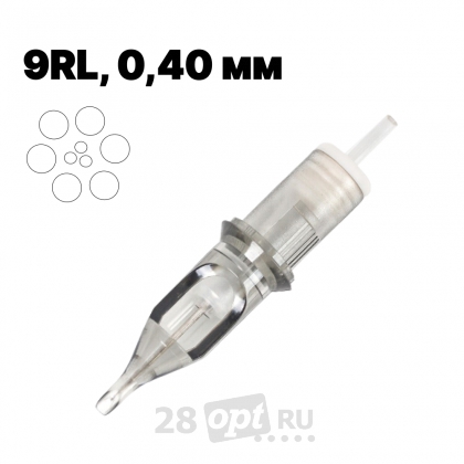 Картриджи для художественной татуировки EZ Revolution C1409RLT Round Liner 9, 0,40 мм, коробка 20 шт.
