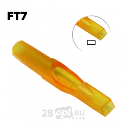 Уцененный товар Тату-наконечник Flat Professional Tip 7, Gold Shark, коробка 50 шт.