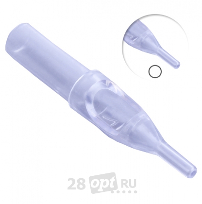 Уцененный товар Тату-наконечник Round Professional Tip 18, Clear, коробка 50 шт.