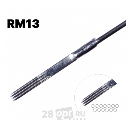 Иглы для художественной татуировки Spark Textured, Round Magnum 13, коробка 50 шт.