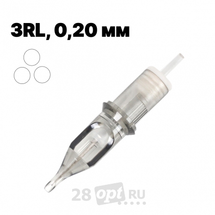 Картриджи для художественной татуировки EZ Revolution RC0603RL Micro Liner 3, 0,20 мм, коробка 20 шт.