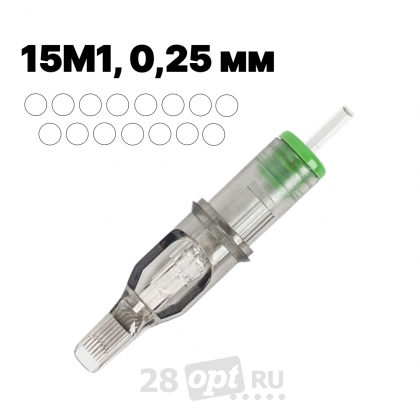 Картриджи для художественной татуировки EZ Revolution RC0815M1-1 Magnum 15, 0,25 мм, коробка 20 шт.