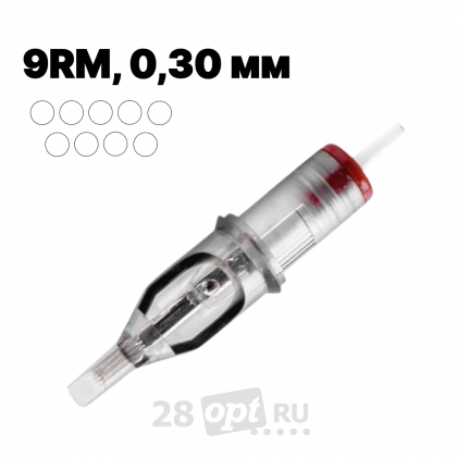 Картриджи для художественной татуировки EZ Revolution RC1009M1C-1 Round Magnum 9, 0,30 мм, коробка 20 шт.