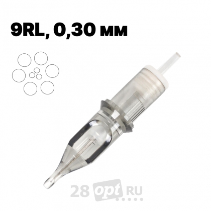 Картриджи для художественной татуировки EZ Revolution C1009RLB Round Liner 9, 0,30 мм, коробка 20 шт.