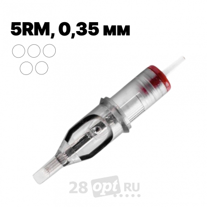 Картриджи для художественной татуировки EZ Revolution CT1205M1C-1 Round Magnum 5,0,35 мм, коробка 20 шт.