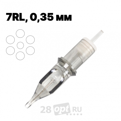 Картриджи для художественной татуировки EZ Revolution RC1207RLB Round Liner 7, 0,35 мм, коробка 20 шт.