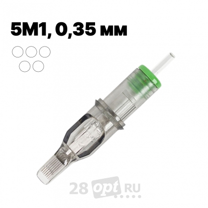 Картриджи для художественной татуировки EZ Revolution CT1205M1-1 Magnum 5, 0,35 мм, коробка 20 шт.